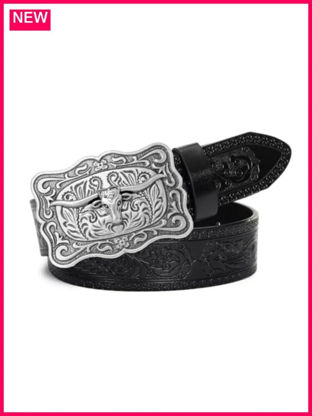 Western Belt Faux Leather Turquoise Oval Buckle Adjustable Women Cowboy